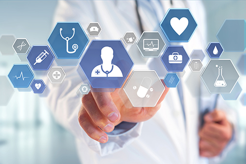 Medecine and general healthcare icon displayed on a medical interface